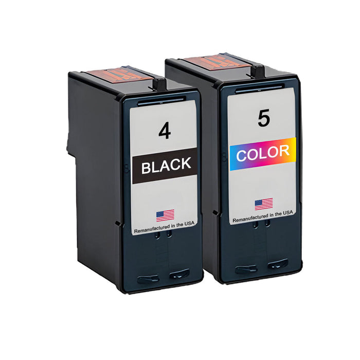 U.S. Remanufactured for Lexmark #4 Black and Lexmark #5 Color Combo Pack