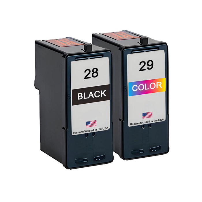 U.S. Remanufactured for Lexmark #28 Black and Lexmark #29 Color Combo Pack
