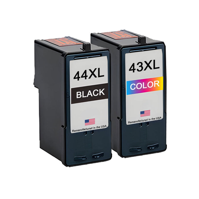 U.S. Remanufactured for Lexmark #44 Black and Lexmark #43XLColor Combo Pack