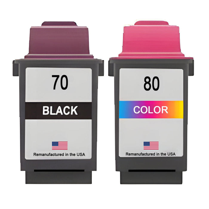 U.S. Remanufactured for Lexmark #70 Black and Lexmark #80 Color Combo Pack