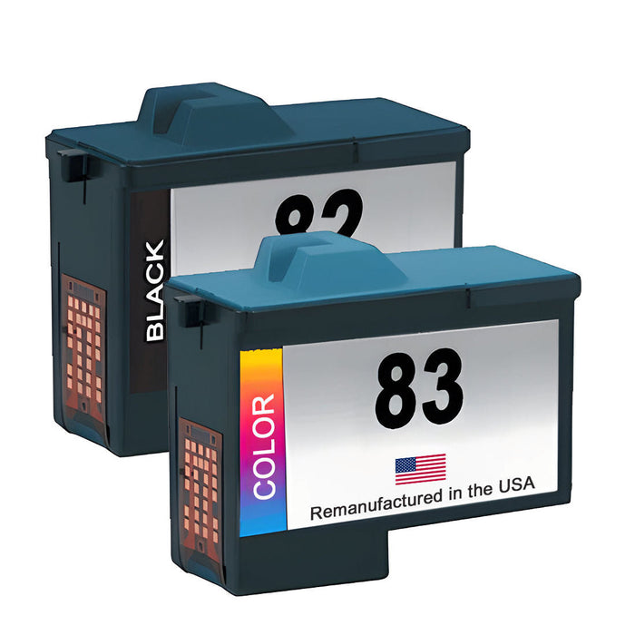 U.S. Remanufactured for Lexmark #82 Black and Lexmark #83 Color Combo Pack