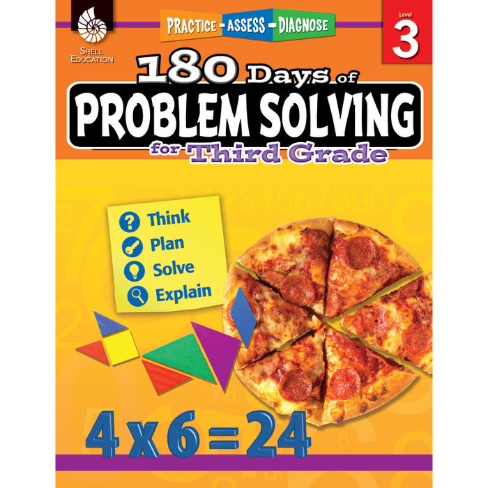 Shell Education SEP51615 180 Days of Problem Solving for Third Grade