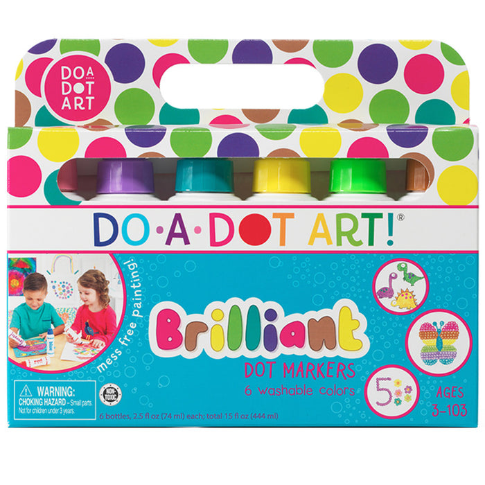 Do-A-Dot Art! DAD103 Washable Brilliant Dot Markers, 6 Colors