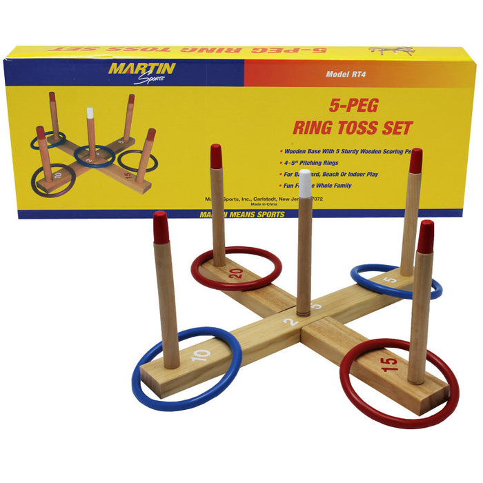 Martin Sports MASRT4 5-Peg Ring Toss Set