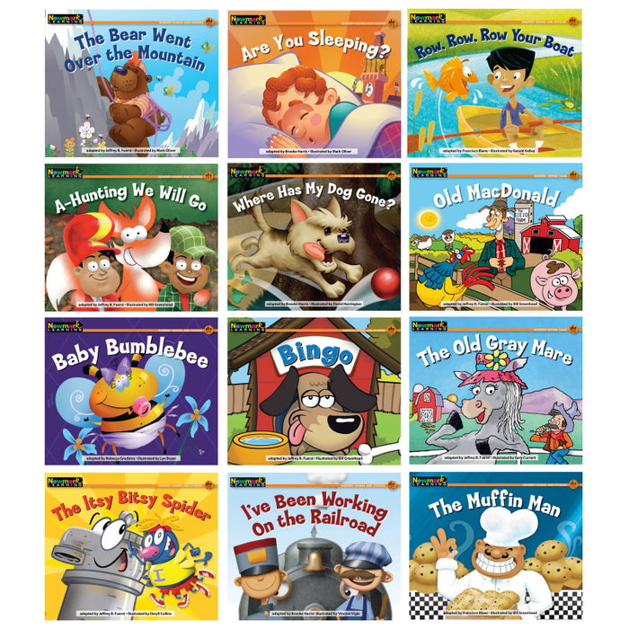 Newmark Learning NL-1066 Rising Readers Leveled Book, Nursery Rhyme Songs & Stories, Set of 12