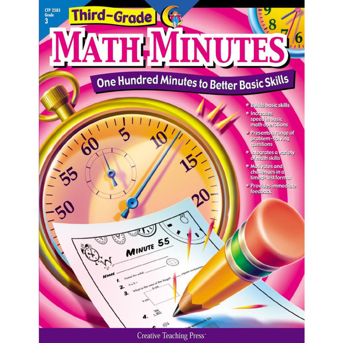 Creative Teaching Press CTP2585 Math Minutes Book, Grade 3