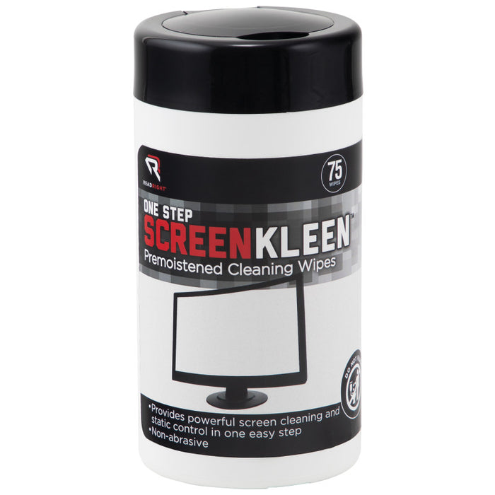 Read Right AVTRR1409 ScreenKleen One-Step Cleaning Wipes, 75 Count Tub