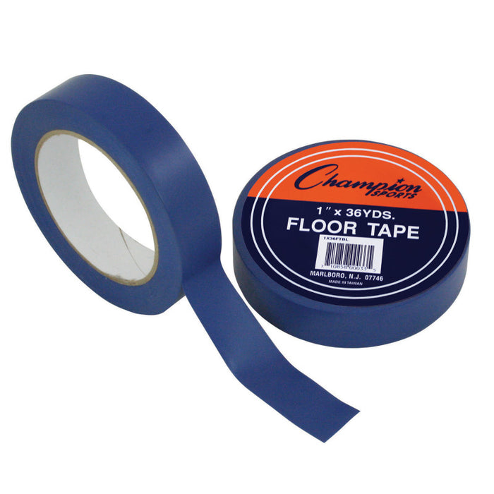 Champion Sports CHS1X36FTBL Floor Marking Tape, 1" x 36 yd, Blue