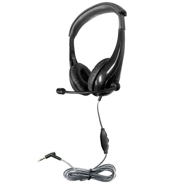 HamiltonBuhl HECM8BK2 Motiv8 TRRS Classroom Headset with Gooseneck Mic and In-line Volume Control