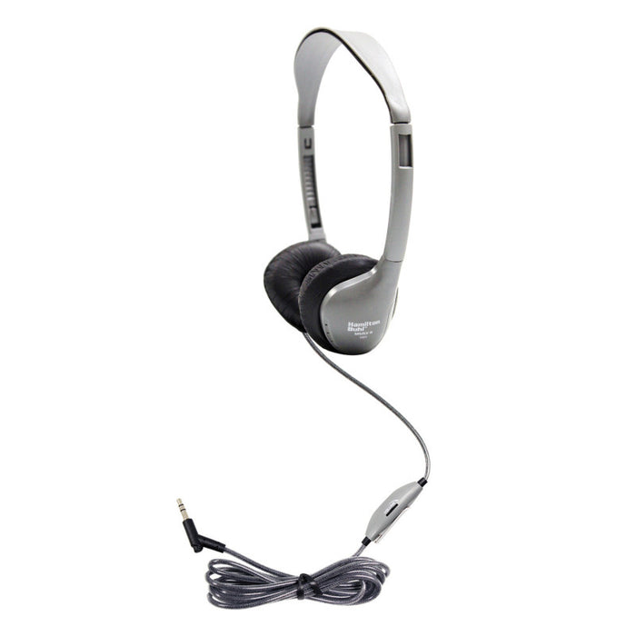HamiltonBuhl HECMS2LV SchoolMate&trade; On-Ear Stereo Headphone with Leatherette Cushions and In-Line Volume Control
