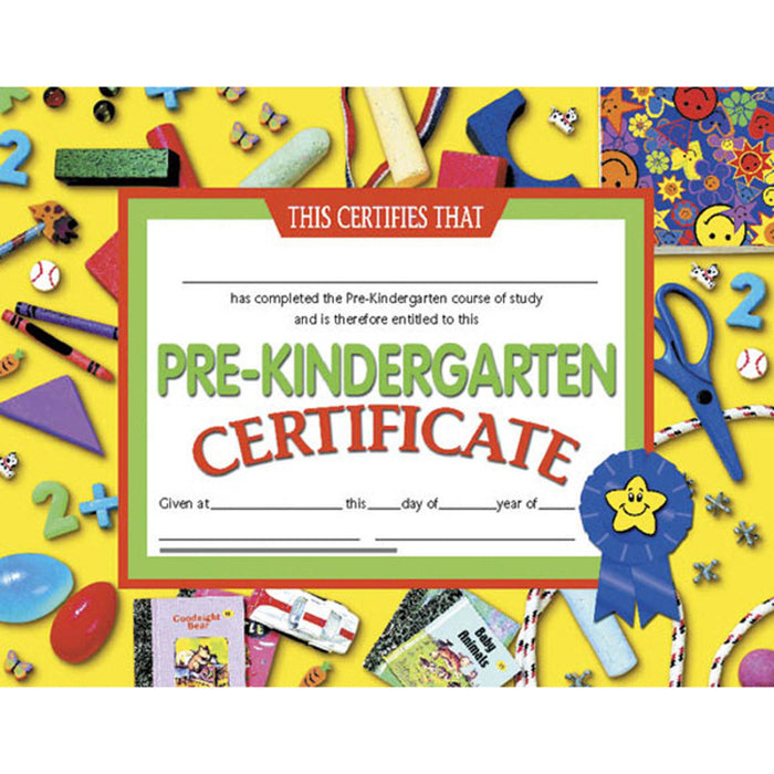 Hayes Publishing H-VA600 Pre-Kindergarten Certificate, 8.5" x 11", Pack of 30