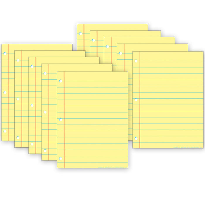 Ashley Productions ASH97021 Smart Poly PosterMat Pals&trade; Space Savers, 13" x 9-1/2", Yellow Notebook Paper, Pack of 10