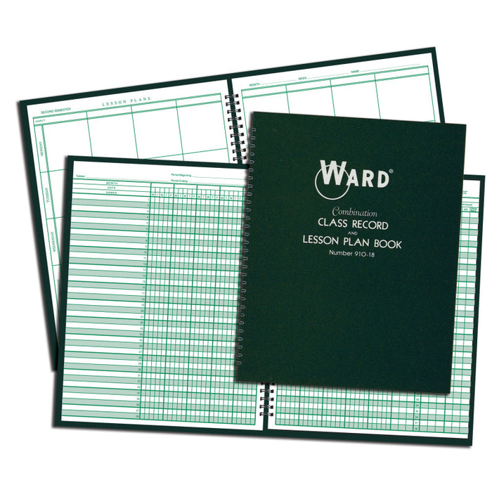WARD WAR91018 Combination 9-10 Week Class Record + 8 Period Lesson Plan Book