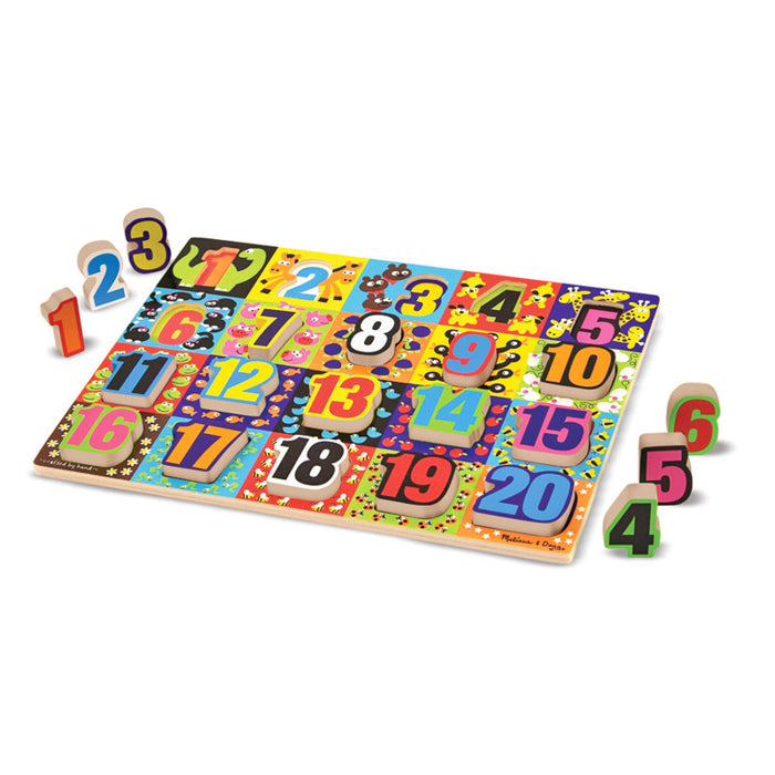 Melissa & Doug LCI3832 Jumbo Numbers Chunky Puzzle, 12" x 16", 20 Pieces