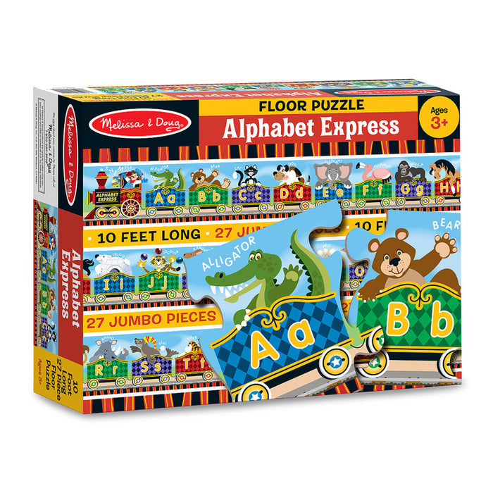 Melissa & Doug LCI4420 Alphabet Express Floor Puzzle, 10' x 6-1/2", 27 Pieces