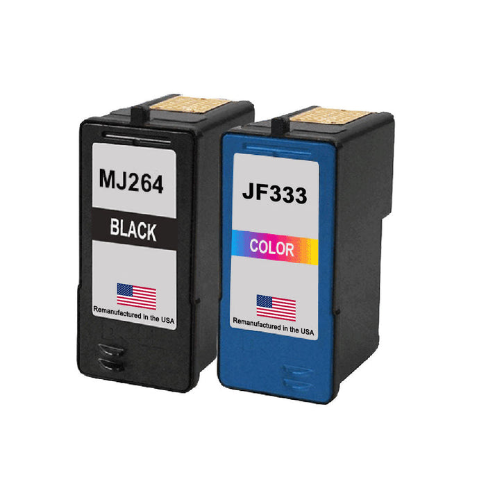 U.S. Remanufactured for Dell Series 8 MJ264 Black and Dell Series 6 JF333 Color Combo Pack