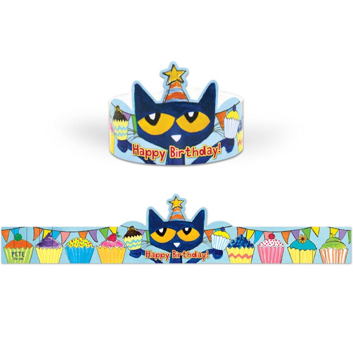Teacher Created Resources EP-62000 Pete the Cat Happy Birthday Crowns, Pack of 30