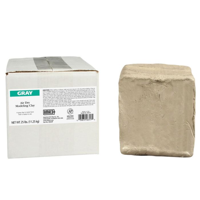 AMACO AMA46317P Air Dry Clay, Gray, 25 lbs.