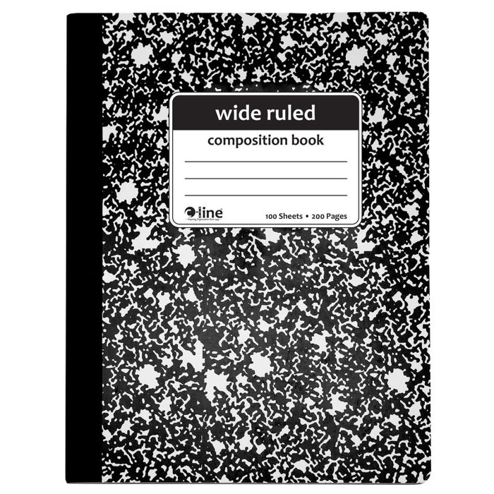 C-Line CLI22024 Composition Notebook, 100 Page, Wide Ruled, Black Marble