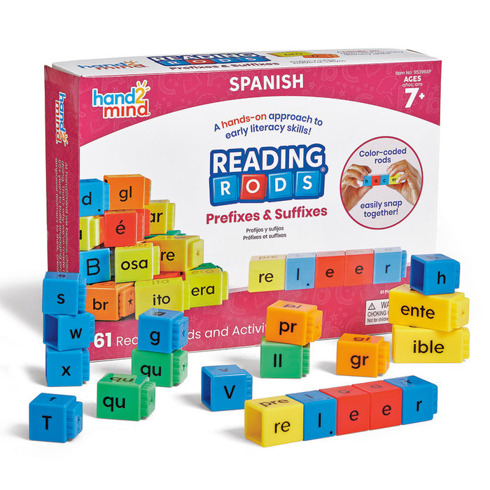 Hand2Mind HTM95396SP Reading Rods in Spanish, Prefixes & Suffixes