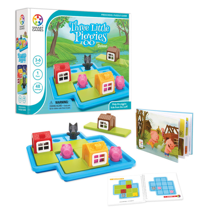 SmartGames SG-023US Three Little Piggies Deluxe Preschool Puzzle Game