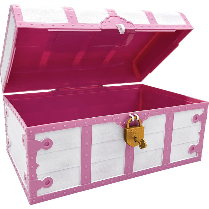 Teacher Created Resources TCR6055 Treasure Chest with Lock & Key, Pink & White
