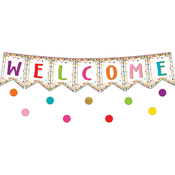 Teacher Created Resources TCR3608 Confetti Pennants Welcome Bulletin Board Display