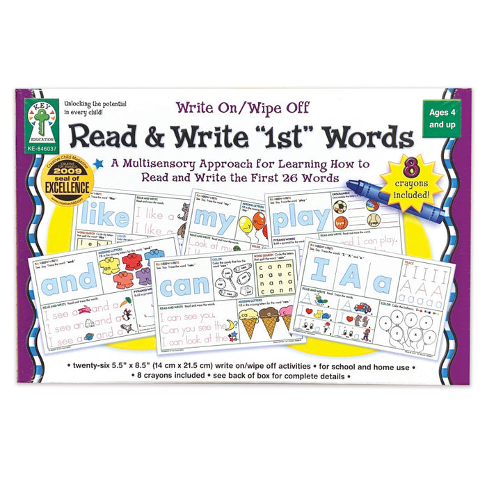 Carson Dellosa Education KE-846037 Write On/Wipe Off: Read and Write First Words Manipulative, Grade PK-2