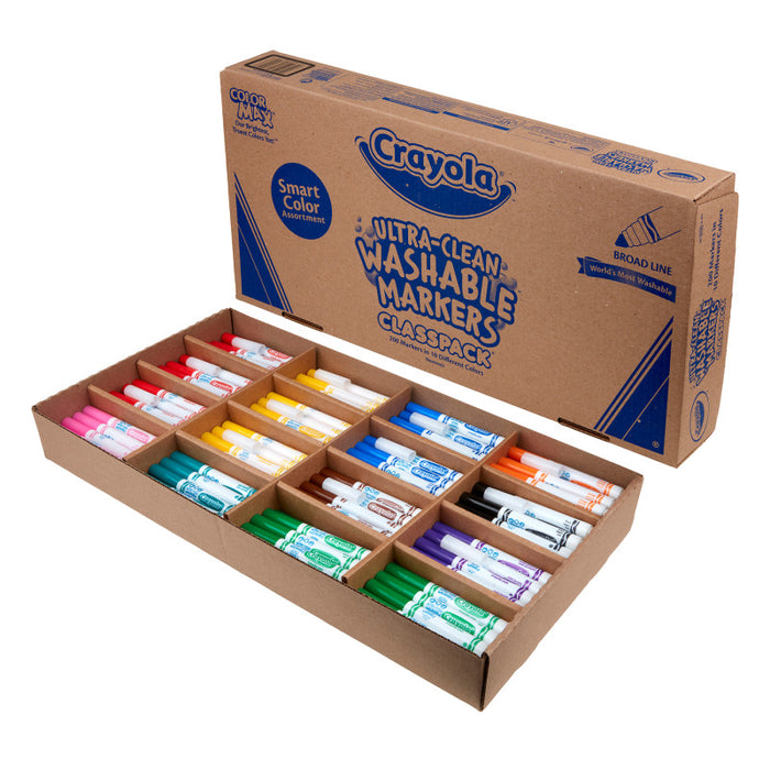 Crayola BIN588220 Ultra-Clean Washable Broad Line Markers, 200 Count
