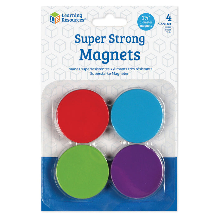 Learning Resources LER2689 Super Strong Magnets, 1.5", Assorted, Set of 4