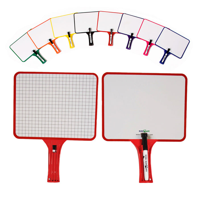 KleenSlate KLS50027044 Rectangular Dry Erase Whiteboards with Markers, Blank/Graph Double-Sided, Assorted, Pack of 32