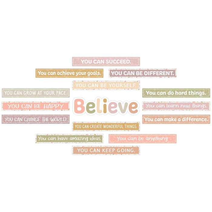 Teacher Created Resources TCR7207 Terrazzo Tones Believe You Can Mini Bulletin Board Set, 15 Pieces