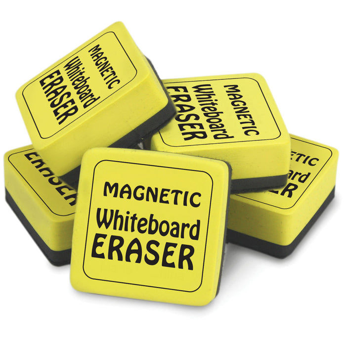 The Pencil Grip TPG355 Magnetic Whiteboard Eraser, 2" x 2", Yellow, Pack of 12