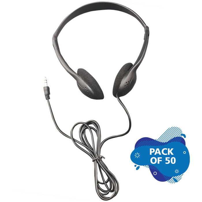 HamiltonBuhl HECPER50 Personal Economical Headphones, 50 Pack