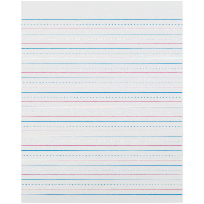 Zaner-Bloser PACZP2413 Sulphite Handwriting Paper, Dotted Midline, Grade 2, 1/2" x 1/4" x 1/4" Ruled Short, 8" x 10-1/2", 500 Sheets