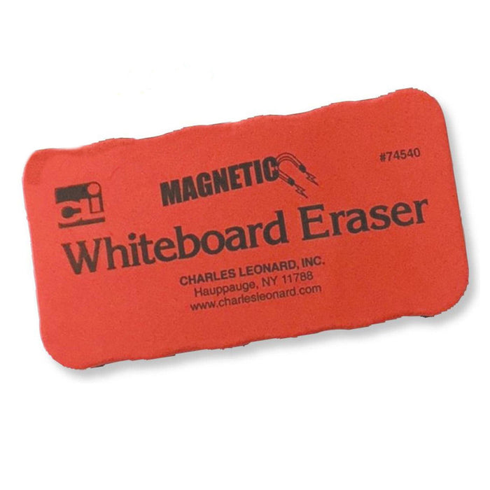 Charles Leonard CHL74540 Magnetic Whiteboard Eraser, Red/Black, 12 Per Pack