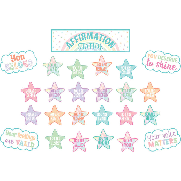 Teacher Created Resources TCR8414 Pastel Pop Positive Affirmations Mini Bulletin Board Set