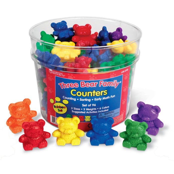 Learning Resources LER0744 Three Bear Family Rainbow&trade; Counters, Set of 96