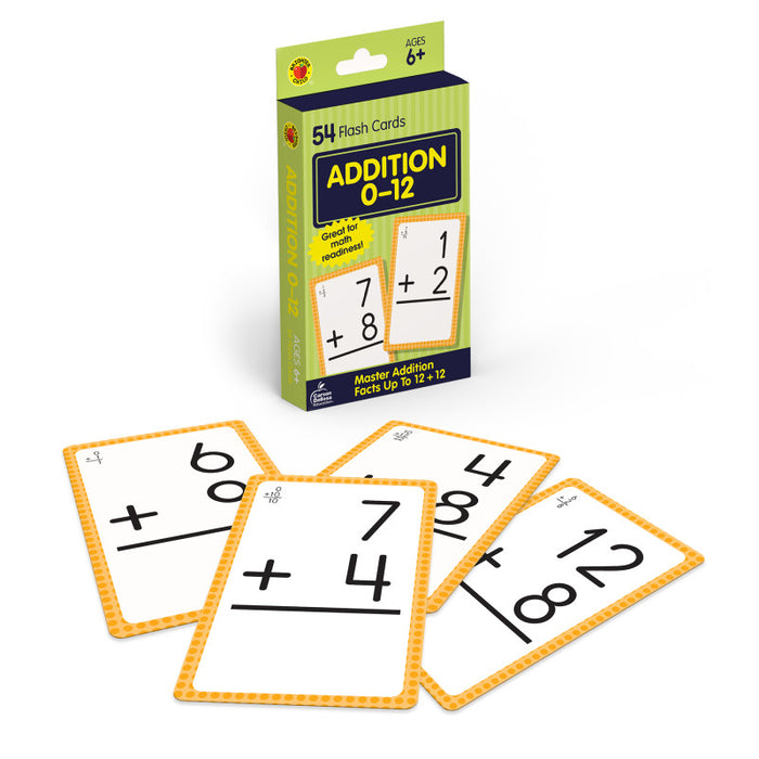 Brighter Child CD-0769677118 Addition 0 to 12 Flash Cards, 54 Cards