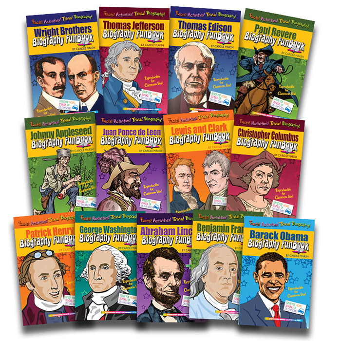 Gallopade GALFBSETPIEK Presidents, Explorers and Inventions Set - Set of 13 Books