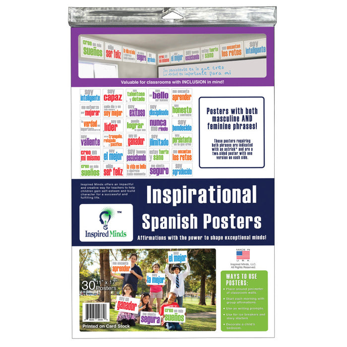 Inspired Minds ISM523CS30S Card Stock Posters, Set of 30, Spanish