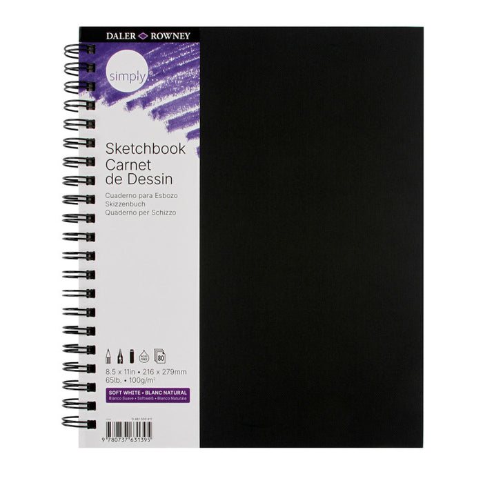 Daler-Rowney DRWD481500811 Simply... Sketchbook, Soft White, 80 Sheet, 8.5x11 inch, 1 Count