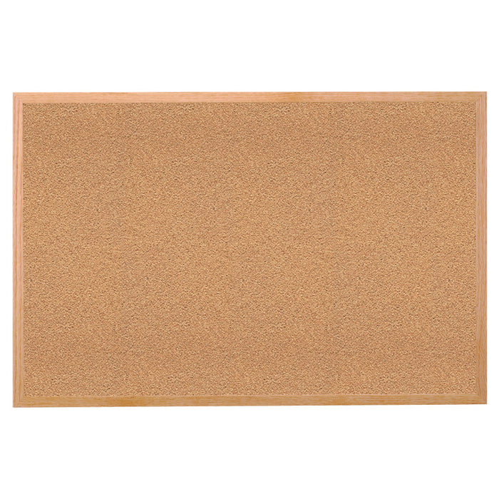 Ghent GH-14231 Natural Cork Bulletin Board with Wood Frame, 2'H x 3'W