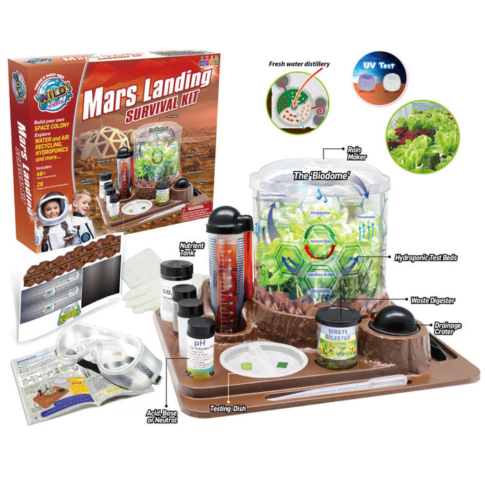 WILD ENVIRONMENTAL SCIENCE CTUWES32XL Mars Landing Survival Kit - Home STEM Kit - Ages 8+ - Grow Food & Build an Earth-Like Environment on Mars - Seeds Included