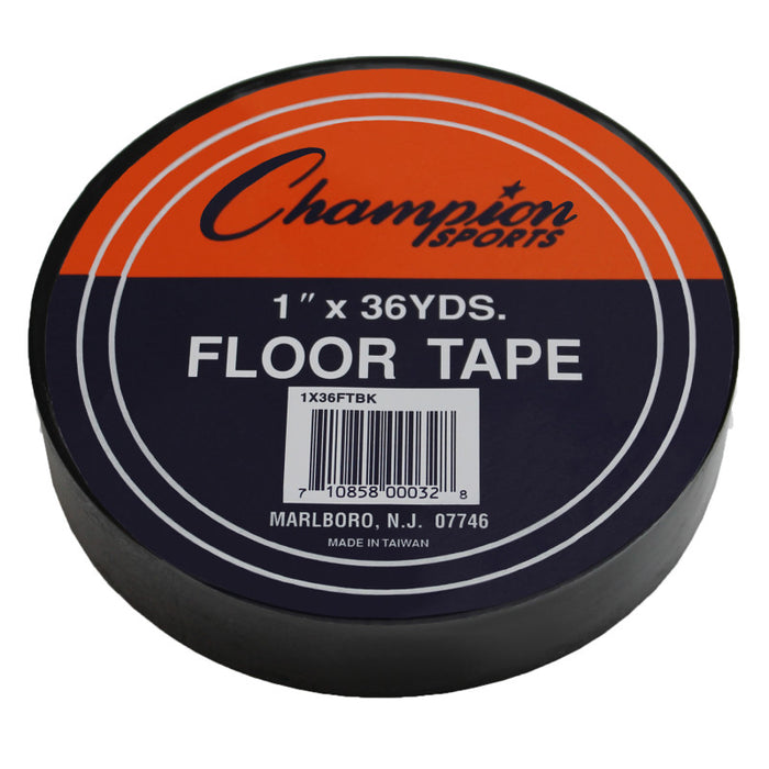 Champion Sports CHS1X36FTBK Floor Marking Tape, 1" x 36 yd, Black