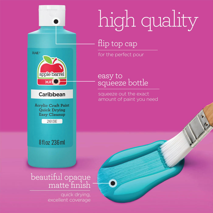 Apple Barrel APP13411 Acrylic Paint Matte, 8oz., 8-Piece Set