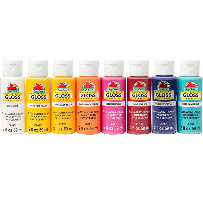 Apple Barrel APPPROMOABG Acrylic Paint Gloss, 2oz., 16-Piece Set