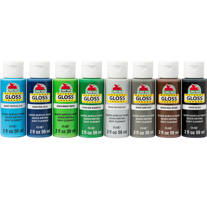 Apple Barrel APPPROMOABG Acrylic Paint Gloss, 2oz., 16-Piece Set