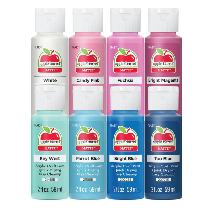 Apple Barrel APPPROMOABIII Acrylic Paint Matte, 2oz., 16-Piece Set