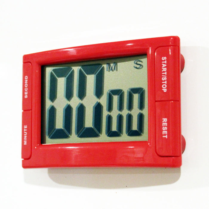 Ashley Productions ASH10207 Big Red Digital Timer 3.75" x 2.5" with Magnetic Backing and Stand